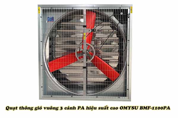 Quạt thông gió vuông 3 cánh PA hiệu suất cao OMYSU BMF-1100PA