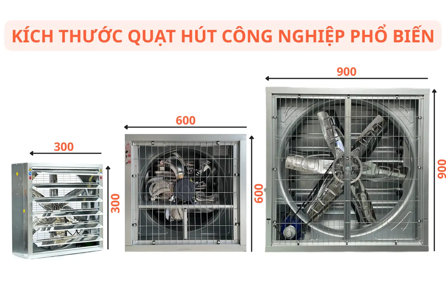 kích thước quạt hút công nghiệp