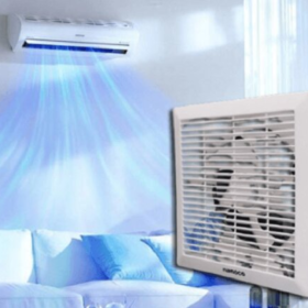 vừa mở máy lạnh vừa mở quạt hút​